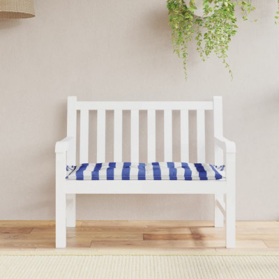 Perne banca gradina, dungi albastre/albe, 110x50x7 cm, textil GartenMobel Dekor foto