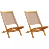Set 2 Scaune Gradina Gossi Taupe, Lemn Acacia, Pliabile, Exterior, 41x72x68cm, 110kg