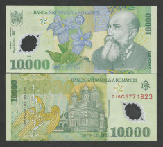 ROMANIA 10000 10.000 LEI 2000 (2001) Prefix 01 [1] ISARESCU , UNC - POLIMER foto