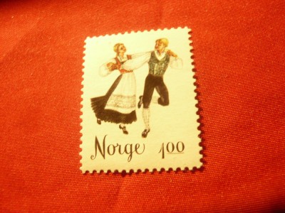 Timbru Norvegia 1976 - Folclor-Dansuri Populare foto