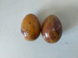 Lot 2 oua de roca / piatra, marmura, 7cm lungime - colectie, decor Pasti, ou