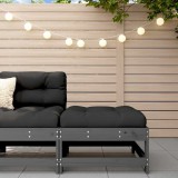 vidaXL Taburet de grădină cu pernă, gri, lemn masiv de pin 825557