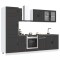 Set dulap de bucătărie 8 piese &bdquo;Kalmar&rdquo; lemn negru prelucrat