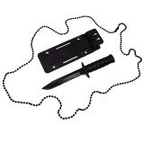 Cutit tactic de vanatoare IdeallStore&reg;, Military Specialist, 10 cm, teaca cu lant inclusa, negru