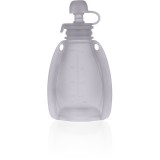 Zopa Silicone Refillable Baby Food Pouch săculeț pentru m&acirc;ncare 0 m+ Transparent Grey 120 ml