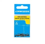 Agrafa Pescuit Cresta Free Running Swivel Extra Strong Nr.16, 6 Bucati, Agrafe cu Vartej Culisant, Otel Inoxidabil, Snap Lock