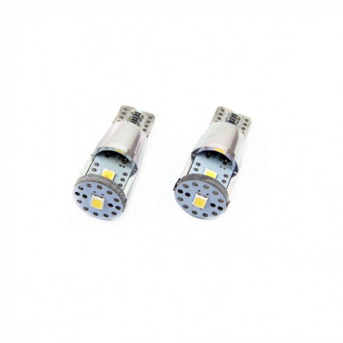 Set becuri auto cu LED CANBUS T10e W5W 3 SMD ALU Alb 12V/24V AVX-AM01637