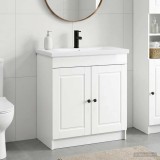 Cumpara ieftin Set de mobilier pentru baie Alb foarte lucios 56 x 37,5 x 81 cm