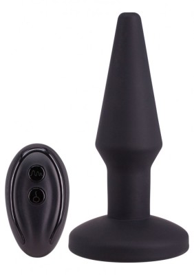 Dop Anal Auto Inflate, Remote Control, Functii Vibratii+Umflare, Silicon, Negru 14.2 cm foto