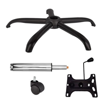 Set placuta balans metalica 26 x 15 cm, baza 64 cm, rolă universală &amp;Oslash;11 mm si cilindru piston, gaz, pentru scaune birou, argintiu, 35 cm foto