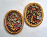 2 Placi decorative Basoreliefuri din ceramica vintage CARSTEN Luxus anii 1960 Germania _ new old stock, nefolosite