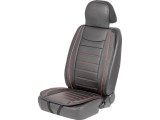 Husa protectie scaun Genoa Carpoint, 1 bucata, fixare benzi elastice, sezut 50x50, spatar 50x88cm incluzand tetiera, cu dunga rosie