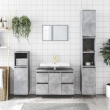 Gossi dulap pentru baie, gri beton, 80x33x60 cm, lemn compozit