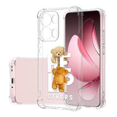 Husa antisoc pentru oppo reno13 pro, airbag pro, clear, help others foto