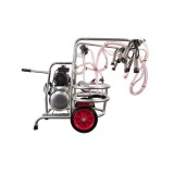 Aparat de muls vaci EMT 2 posturi, 2 bidoane, 0.75 CP, 170 l/min, tanc vacuum 16L, pompa uscata, roti transport