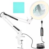 Lampa LED cu lupa, 3 moduri de iluminare, reglare intensitate lumina, alimentare USB