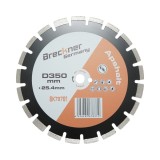 Disc diamantat segmentat 350x25.4mm, B40 segment 12mm pentru asfalt-beton, caramida, sapa Breckner Germany