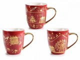 Cumpara ieftin Set 3 cani portelan Craciun 9.5x10.5 cm