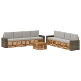 vidaXL Seturi de canapele cu pernă 9 pcs Lemn Solid de Acacia 3384187