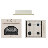 Pachet Dolce Vita Cuptor Electric Incorporabil Fedv60Bg + Plita Gaz Pdv60Bg + Hota Telescopica Lean Retro Beige ,Studio Casa