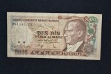 Bancnota 5000 LIRE Turcia 1970