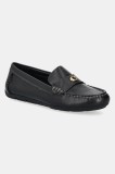 Coach mocasini de piele Leather Driver femei, culoarea negru, cu toc plat, CAS66