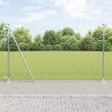 VidaXL Gard european cu 7 st&acirc;lpi flanșați, 1.6 x 10m, din oțel galvanizat