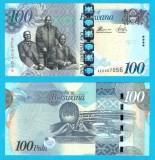 Botswana (pick 33) 100 Pula 2012 UNC; Cele trei căpetenii / Diamant