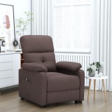 vidaXL Fotoliu rabatabil electric, maro &icirc;nchis, material textil