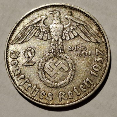 Germania Nazista 2 reichsmark 1937 D argint foto