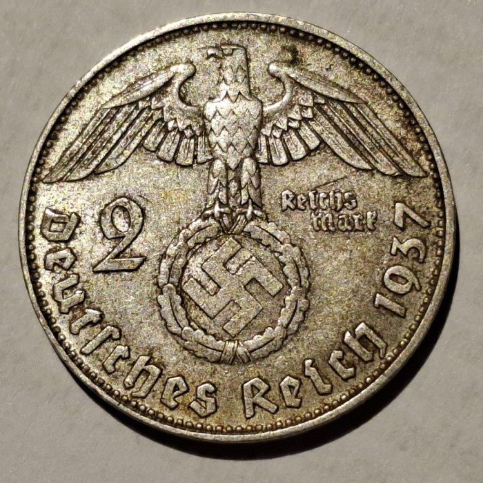 Germania Nazista 2 reichsmark 1937 D argint