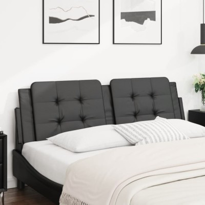 vidaXL Pernă pentru tăblie pat, negru, 152 cm, piele artificială 374890 foto