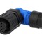 Conector circular mamă 7 pini, 90&deg;