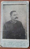 Fotografie tip CDV, militar cu mustata, perioada interbelica