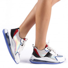 Pantofi sport dama Tamina alb cu albastru foto
