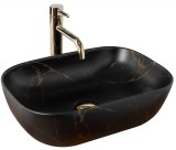 Lavoar pentru blat Rea Belinda Black Marble Mat