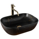 Lavoar pentru blat Rea Belinda Black Marble Mat