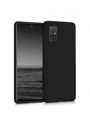 Huse silicon antisoc cu microfibra interior Samsung Galaxy A71 ,Negru foto