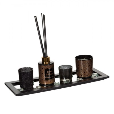 Set Suport Oglindă Lumanari și Bețe, Multicolor, 37.5x14 cm foto