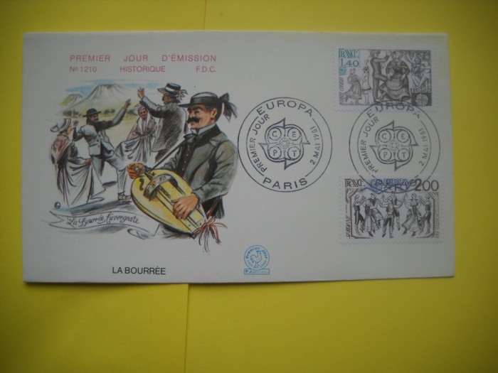 HOPCT PLIC FDC S NR 111 COSTUME / FOLCLOR - FRANTA -EUROPA CEPT 1981