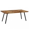 Masă bucătărie vidaXL, lemn masiv reciclat, oțel, 180x90x76 cm, maro. Masă dining stil industrial, lemn tec recondiționat, ușor asamblare