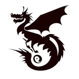 Cumpara ieftin Sticker decorativ, Dragon, Negru, 64 cm, 10313ST