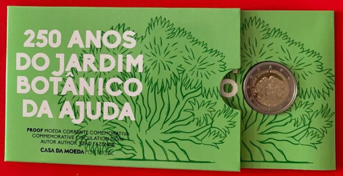 PORTUGALIA 2018 - 2 Euro comemorativ &quot;250 ani -Grădina Botanică Ajuda &quot; Proof