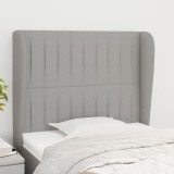 vidaXL Tăblie de pat cu aripioare gri deschis 93x23x118/128 cm textil