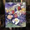 Galerie arta online Tablou abstract original, pictura abstracta cu flori, semnat