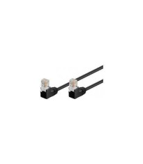 Cablu patch UTP CAT5e RJ45 2x 90 grade 2m negru Goobay foto