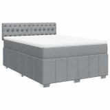 Cumpara ieftin Pat continental cu saltea, gri deschis, 160x200 cm, textil