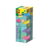 Plastilina colorata vegana cu sclipici Feel Good,fara gluten,set 4 culori x 90gr