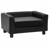 Cumpara ieftin Canapea pentru caini, negru, 60x43x30 cm plus &amp; piele ecologica