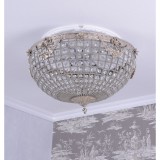 Plafoniera din cristal cu decoratiuni argintii CAT126S